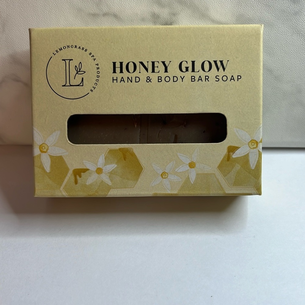 Lemongrass spa honey glow hand and body soap bar.